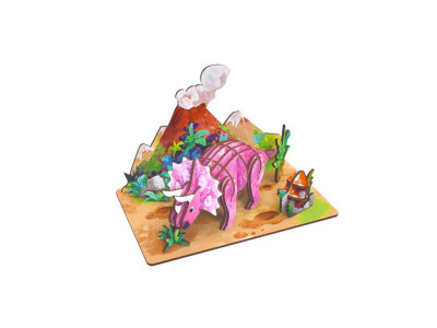 Деревяний пазл 3D "Triceratops" 68046W 34 деталі