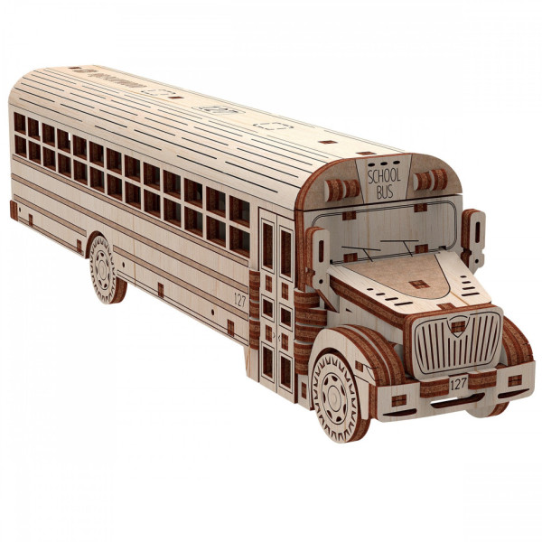 Дерев'яний 3D конструктор "Шкільний автобус" 10107107 деталей