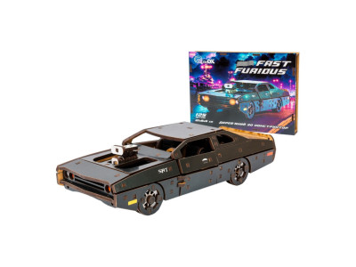 Деревяний 3D конструктор "Fast Furious" Puz-62519 125 деталей чорний