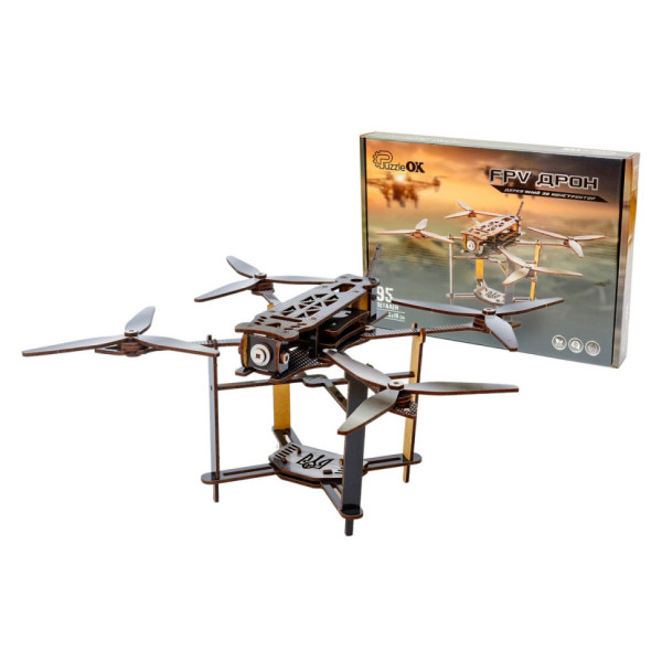 Деревяний 3D конструктор "FPV дрон" Puz-00923 95 деталей Деревяний 3D конструктор "FPV дрон" Puz-00923 95 деталей
