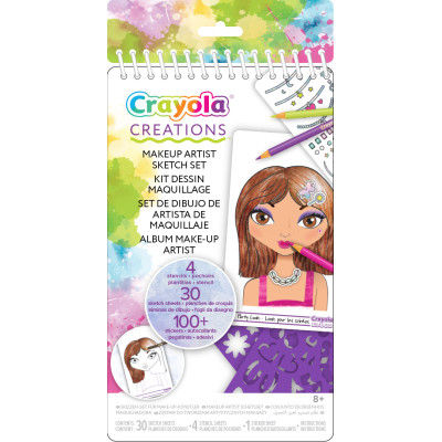 Crayola Creations Набір для творчості "Юний візажист" маленький, з наліпками та трафаретами, 30 сторінок