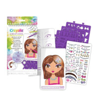 Crayola Creations Набір для творчості "Юний візажист" маленький, з наліпками та трафаретами, 30 сторінок Crayola Creations Набір для творчості "Юний візажист" маленький, з наліпками та трафаретами, 30 сторінок