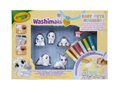Washimals Набір для творчості "Домашні тваринки", з фломастерами 5 шт