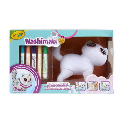 Washimals Набір для творчості "Котик- велетень", з фломастерами 5 шт Washimals Набір для творчості "Котик- велетень", з фломастерами 5 шт