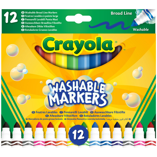 Набір фломастерів широка лінія (washable), 12 шт Набір фломастерів широка лінія (washable), 12 шт