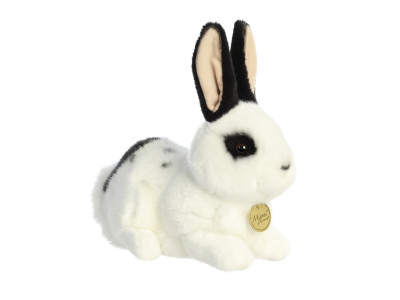 Іграшка м'яконабивна кролик білий з чорними вухами 25 cm (см)