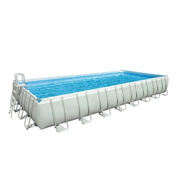 Басейн каркасний "Ultra Frame Rectangular" INTEX 26374 прямоуг 975Х488Х132 см 54368 л. фильтр-насос лестница подстилка тент