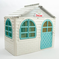 Ігровий Будиночок зі шторками Doloni Toys 02550/15 Біло-Бірюзовий