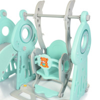 Дитяча гірка-гойдалка Bambi WM19011-5 з баскетбольним кільцем
