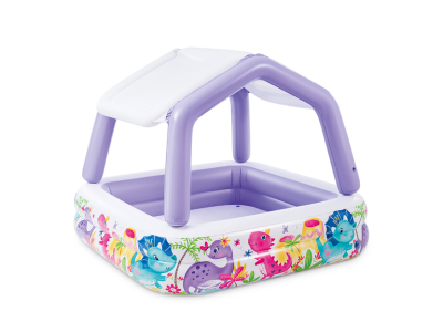 Дитячий надувний басейн 57470(Violet) зі знімним дахом 157 x 122 см 295 л