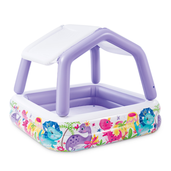 Дитячий надувний басейн 57470(Violet) зі знімним дахом 157 x 122 см 295 л