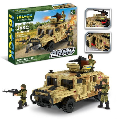 Дитячий конструктор Військовий джип IBLOCK PL-921-432 368 деталей