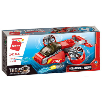 Конструктор Qman 1410-1-8 Пожежна техніка 79 дет Ultra-Flywheel Rescuer