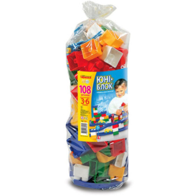 Конструктор дитячий "Юні-Блок" 70132U 108 деталей паяний пакет