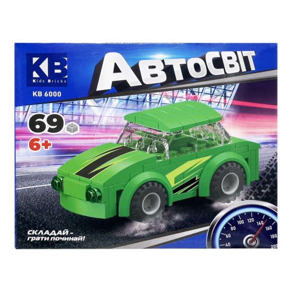 Дитячий конструктор-машинка KB 6000(Green) від 6 років 69 деталей