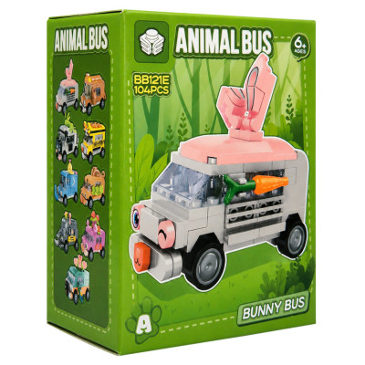 Дитячий конструктор Bunny Bus BB121E-A серії "Animal Bus" 104 деталі Дитячий конструктор Bunny Bus BB121E-A серії "Animal Bus" 104 деталі