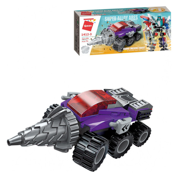 Дитячий Конструктор Qman 1412-1-6 транспорт 79 дет Ground Smashing Chariot