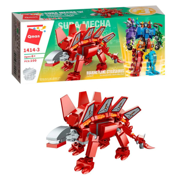Дитячий Конструктор Qman 1414-1-6 трансформер (робот + динозавр) 93 дет Stegosaurus Дитячий Конструктор Qman 1414-1-6 трансформер (робот + динозавр) 93 дет Stegosaurus