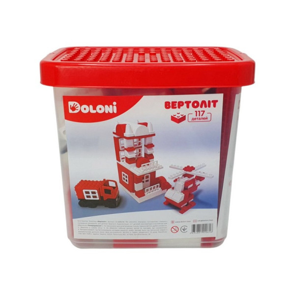 Конструктор "Вертоліт" 013888/08 в пластиковому боксі 117 деталей