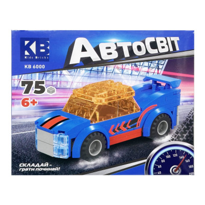 Дитячий конструктор-машинка KB 6000(Blue) від 6 років 75 деталей