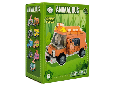 Дитячий конструктор Puppy Bus BB121E-B серії "Animal Bus" 110 деталей