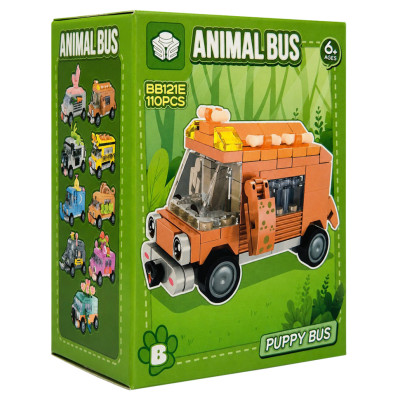 Дитячий конструктор Puppy Bus BB121E-B серії "Animal Bus" 110 деталей