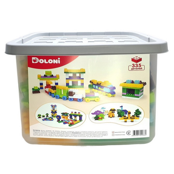 Дитячий блочний конструктор 013999/01 у пластиковому боксі 335 деталей