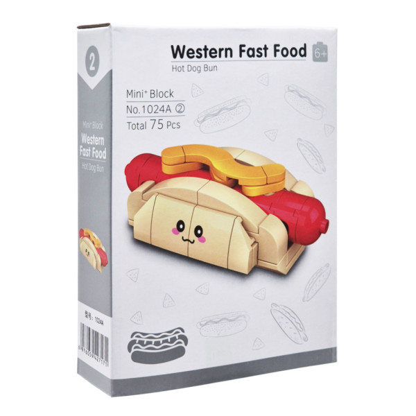 Конструктор дитячий "Western fast food: Hot Dog Bun" 1024A-2 пластик 75 деталей