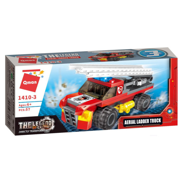 Конструктор Qman 1410-1-8 Пожежна техніка, 79 дет Aerial Ladder Truck Конструктор Qman 1410-1-8 Пожежна техніка, 79 дет Aerial Ladder Truck