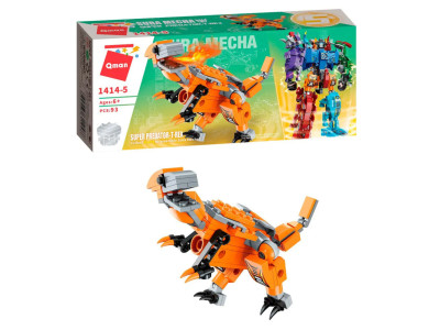 Дитячий Конструктор Qman 1414-1-6 трансформер (робот + динозавр) 93 дет T-Rex