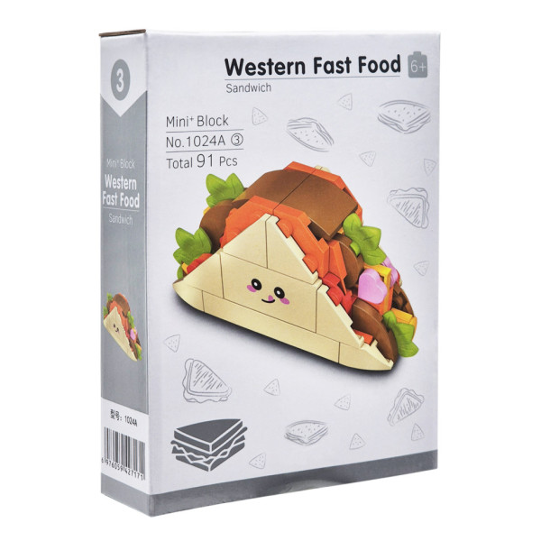 Конструктор дитячий "Western fast food: Sandwich" 1024A-3 пластик 91 деталь Конструктор дитячий "Western fast food: Sandwich" 1024A-3 пластик 91 деталь