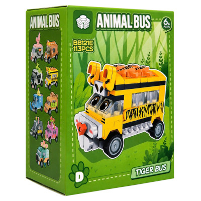 Дитячий конструктор Tiger Bus BB121E-D серії "Animal Bus" 113 деталей Дитячий конструктор Tiger Bus BB121E-D серії "Animal Bus" 113 деталей