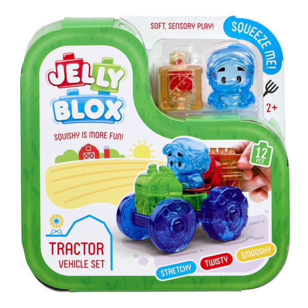 Дитячий сенсорний конструктор "Барвистий трактор" Jelly Blox 932945 12 деталей