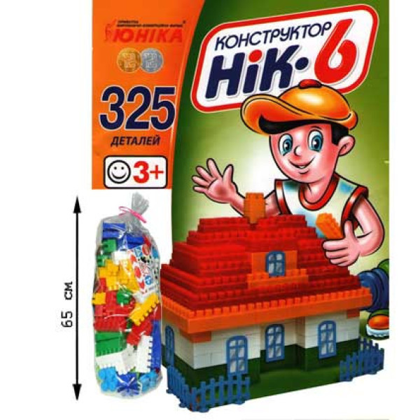 Дитячий конструктор НІК-6 70934 325 великих деталей Дитячий конструктор НІК-6 70934 325 великих деталей