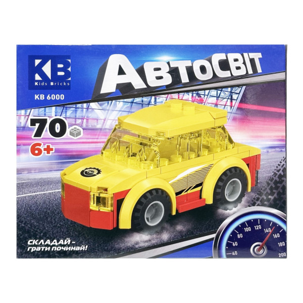 Дитячий конструктор-машинка KB 6000(Yellow) від 6 років 70 деталей