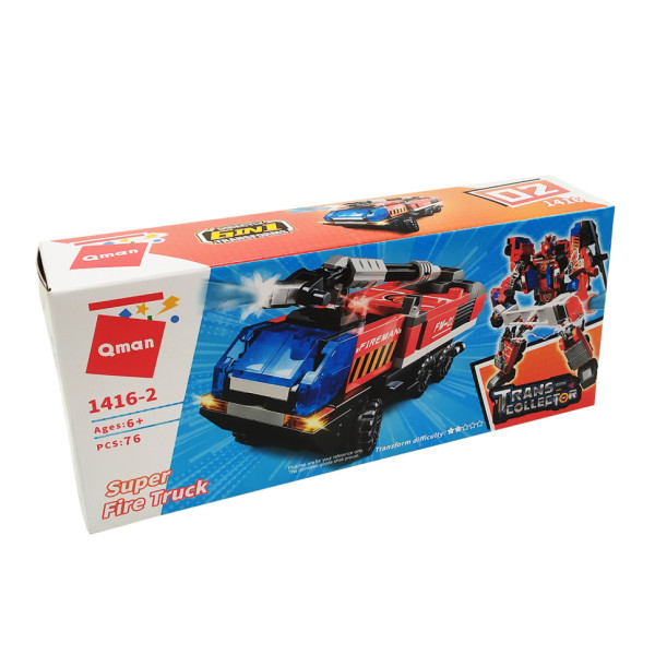 Дитячий Конструктор Qman 1416-1-6 транспорт 88 дет Super Fire Truck Дитячий Конструктор Qman 1416-1-6 транспорт 88 дет Super Fire Truck
