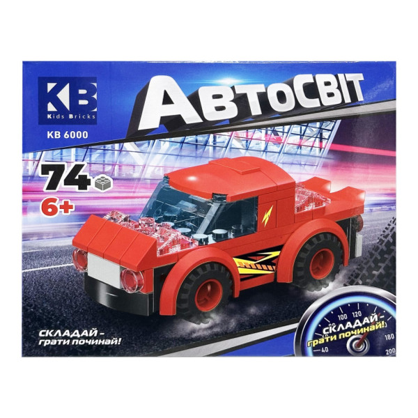 Дитячий конструктор-машинка KB 6000(Red) від 6 років 74 деталі Дитячий конструктор-машинка KB 6000(Red) від 6 років 74 деталі