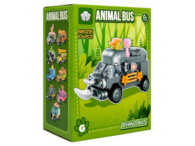 Дитячий конструктор Rhino Bus BB121E-G серії "Animal Bus" 104 деталі