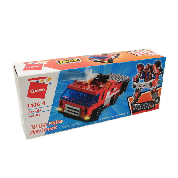 Дитячий Конструктор Qman 1416-1-6 транспорт 88 дет Water Pulse Fire Truck Дитячий Конструктор Qman 1416-1-6 транспорт 88 дет Water Pulse Fire Truck