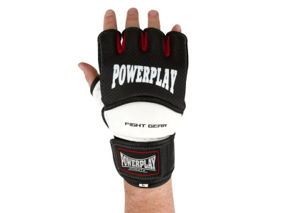 Рукавички для MMA PowerPlay PP_3075_XL_BI/White Чорно-білий XL