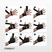 Бінти для боксу EasyFit EF-0374-30-bk Classic Wrap чорний 3 м