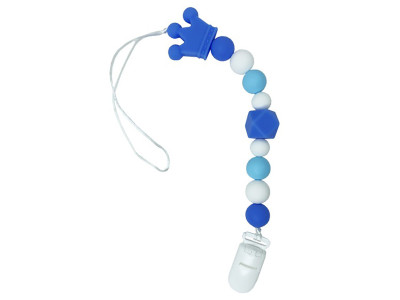 Ланцюжок для пустушки "Корона" MGZ-0511(Blue) силіконовий