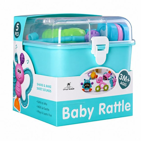 Набір дитячих брязкалець "Baby rattle" 3172(Blue) у наборі 5 штук Набір дитячих брязкалець "Baby rattle" 3172(Blue) у наборі 5 штук