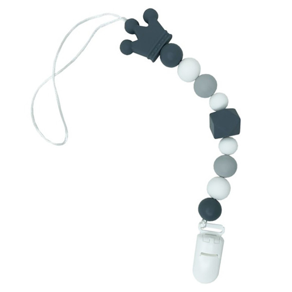 Ланцюжок для пустушки "Корона" MGZ-0511(Gray) силіконовий