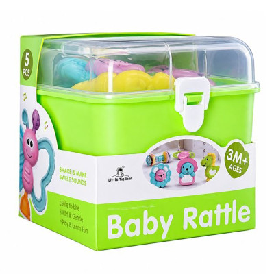 Набір дитячих брязкалець "Baby rattle" 3172(Green) у наборі 5 штук Набір дитячих брязкалець "Baby rattle" 3172(Green) у наборі 5 штук