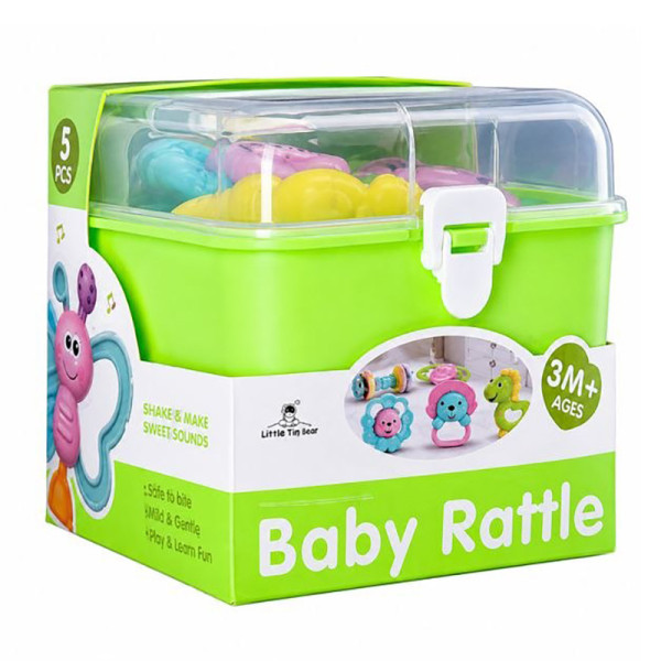 Набір дитячих брязкалець "Baby rattle" 3172(Green) у наборі 5 штук Набір дитячих брязкалець "Baby rattle" 3172(Green) у наборі 5 штук