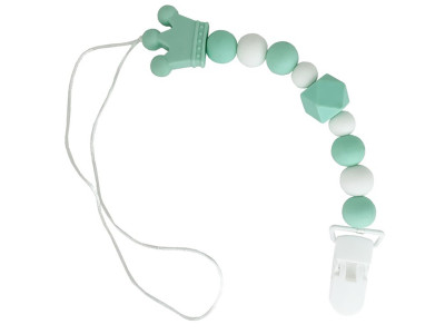 Ланцюжок для пустушки "Корона" Mega Zayka MGZ-0511(Turquoise) силіконовий