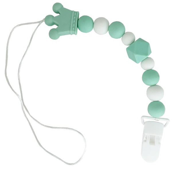 Ланцюжок для пустушки "Корона" MGZ-0511(Turquoise) силіконовий