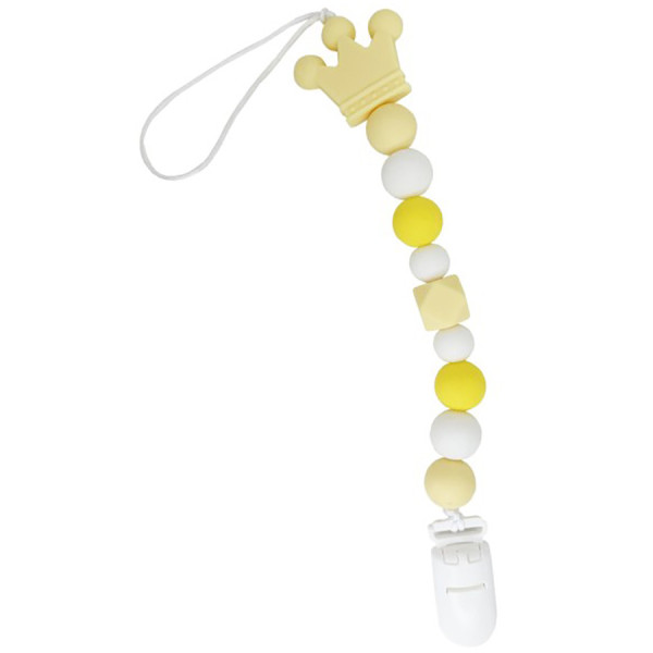 Ланцюжок для пустушки "Корона" MGZ-0511(Yellow) силіконовий