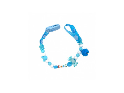 Ланцюжок для пустушки MGZ-0500(Blue) з дзвіночком Ланцюжок для пустушки MGZ-0500(Blue) з дзвіночком
